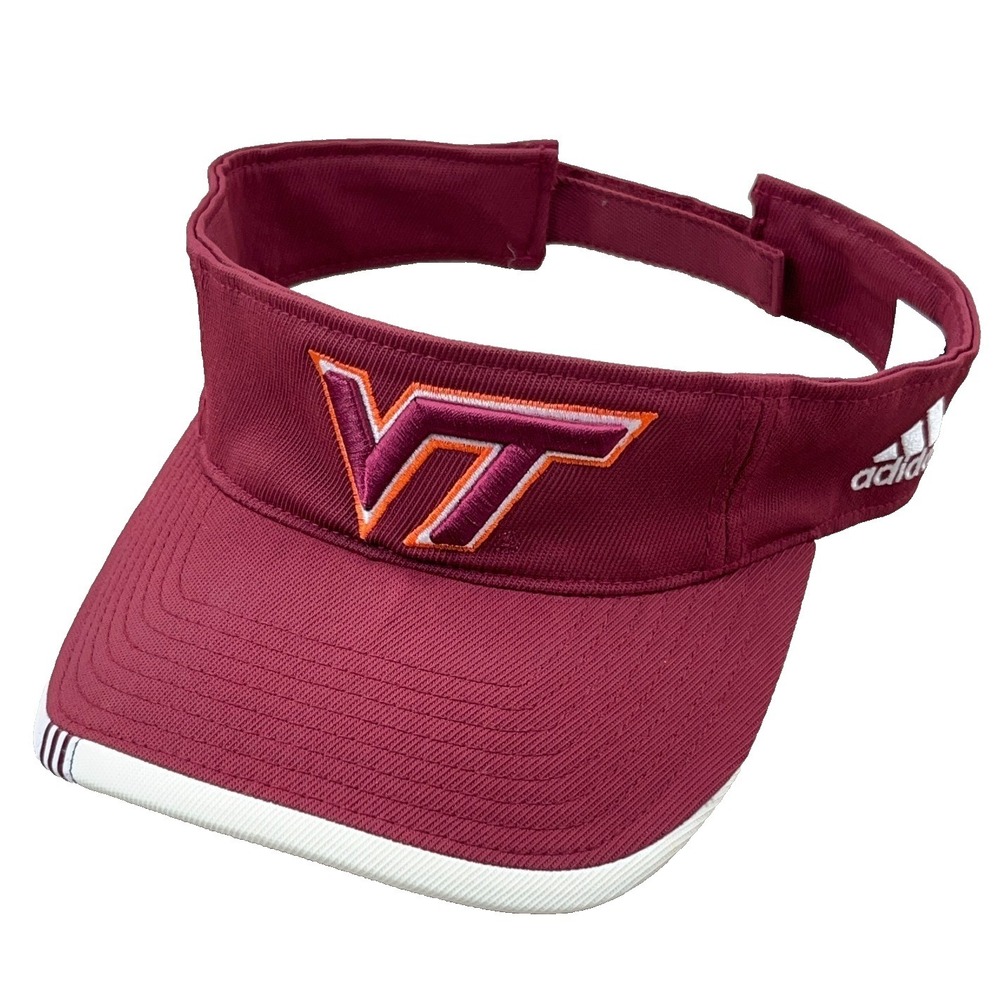 Virginia Tech Hokies Hat Cap Sun Visor Strap Back Golf Adjustable Maroon Adidas